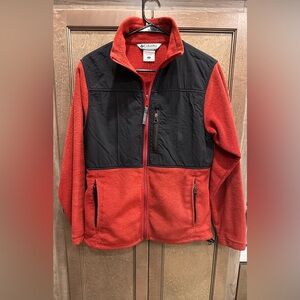 Columbia Red and Black Fleece Jacket Size Medium